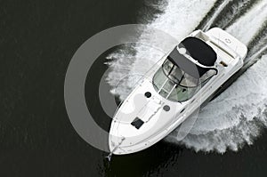 Black and White Speedboat