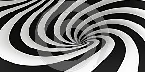 Black and white Spiral hypnotic whirlpool shape, Hypnotize background