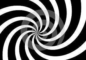 Black and White spiral optical illusion background . Illustration design
