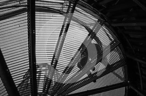 Black and white spiral staircase