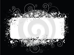 Black White Splat Grunge Background