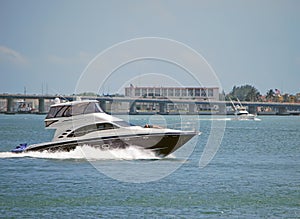 Black and White Sportfishing Boat