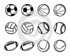 Black And White Sports Balls Collection