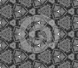 Black and white spring allover seamless pattern. H