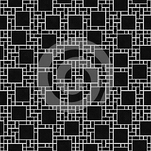 Black and White Square Abstract Geometric Design Tile Pattern Re