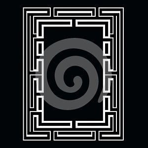 a black and white square frame on a black background