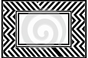 a black and white square frame with a zigzag pattern