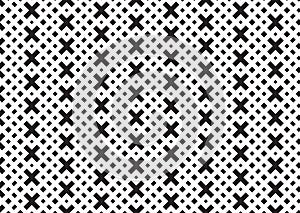 Black and White square pattern. Cross pattern.