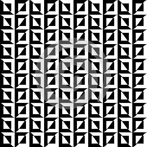 Black and white square and wave combination in a seamless pattern with high contrast. Vector EPS 10