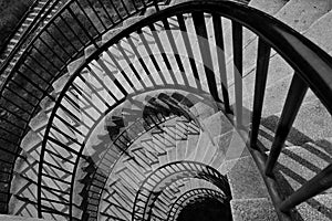 Black and white stair photo