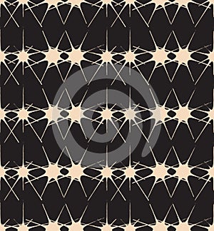 Black and White Stars Abstract Pattern