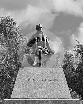 Black and White Statue of Stephen F Austin