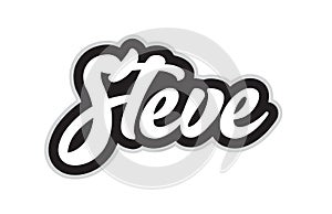 black and white steve hand written word text for typography logo