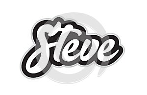 black and white steve hand written word text for typography logo photo