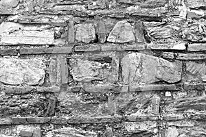 Black White stone wall background
