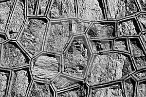 Black White stone wall background