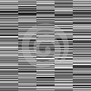 Black and White Straight Horizontal Variable Width Stripes Background