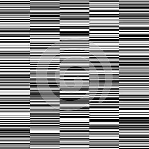 Black and White Straight Horizontal Variable Width Stripes Background