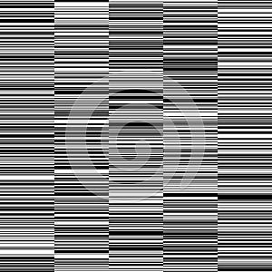 Black and White Straight Horizontal Variable Width Stripes Background
