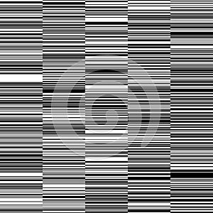 Black and White Straight Horizontal Variable Width Stripes Background