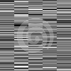 Black and White Straight Horizontal Variable Width Stripes Background