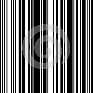 Black and White Straight Vertical Variable Width Stripes photo