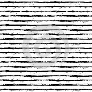 Black and white stripe grunge seamless pattern. White stripes on black background photo