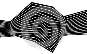 Black and white stripe line abstract graphic optical art