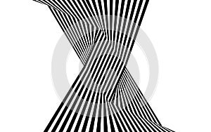 Black and white stripe line abstract graphic optical art