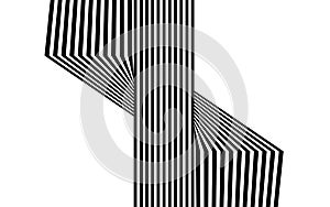 Black and white stripe line abstract graphic optical art