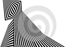 Black and white stripe line abstract graphic optical art