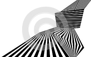 Black and white stripe line abstract graphic optical art