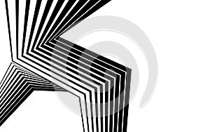 Black and white stripe line abstract graphic optical art