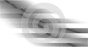 Black and white striped halftone gradient. Fading linear gradation background. Repeating strip pattern backdrop. Parallel lines