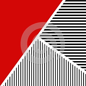 Black and white stripes with red triangle