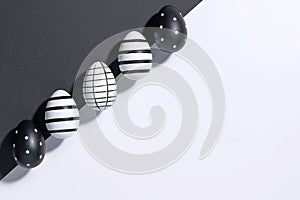 Black and white stylish Easter background.