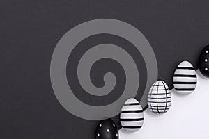 Black and white stylish Easter background.