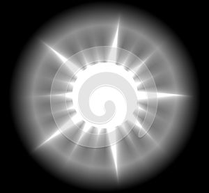 Black and white sun symbol