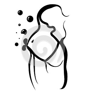 Black and white swirl fish vector