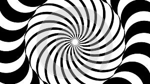 Black and white swirling hypnotizing spiral pattern