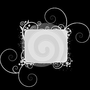 Black white swirls frame