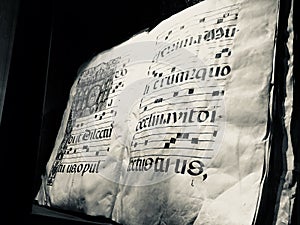 Black-and-white take on ancient chant-book