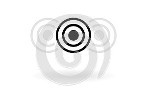 Black and white target icon isolated on white background vector illustration