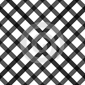 Black and white tartan seamless vector pattern. Checkered plaid texture. Geometrical simple square background for fabric, textile