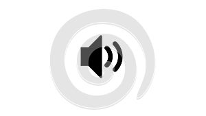 Black and White technology Sound Icon audio music speaker Animation 4k