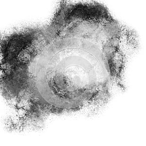 Black and white texture, paint spots spray cosmic milky way, abstract background starry sky