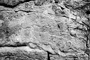 Black and white texture of plastered wall
