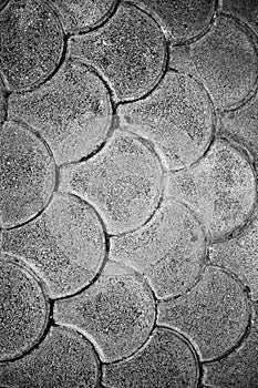 Black and white texture of tiled floor with abstract pattern