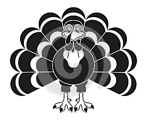 Black and white thanksgiving turkey silhouette photo