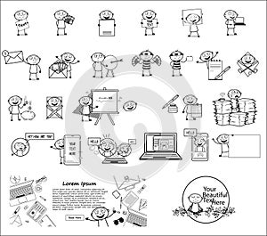 Black and White Thief Set - Collection of Concepts Vector illustrations